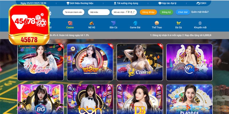 Live Casino 45678 mang đến những trải nghiệm lôi cuốn nào?